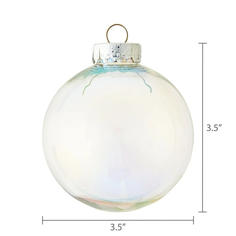 6 Count Iridescent Clear Shatterproof Christmas Ornaments, 3.15", by Holiday Time - Walmart.com | Walmart (US)