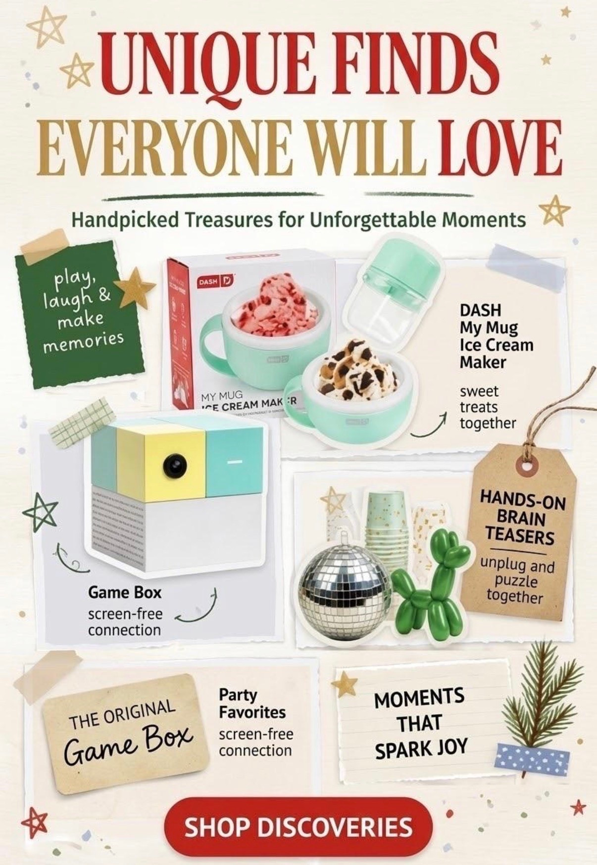 Unplug and reconnect this holiday season! 🎄 From DIY sweet treats to brain-teasing puzzles, discover our handpicked list of gifts designed to bring the whole family together. Whether you’re looking for screen-free connection or party-ready favorites, we have curated unique finds that everyone will love. Click through to explore the full collection of holiday moments that spark joy! ✨ #GiftsThatUnplug #HolidayGiftGuide #FamilyFun #ScreenFree #UniqueGifts #MyMugIceCreamMaker #HandsOnLearning

#LTKSeasonal #LTKHome