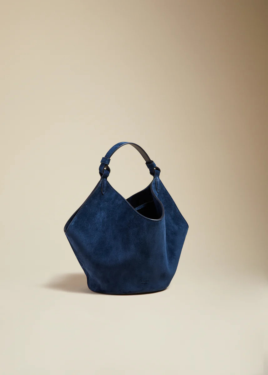 The Mini Lotus Bag in Midnight Suede | Khaite