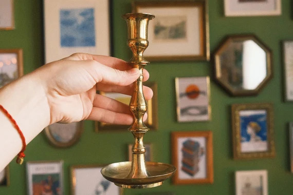 Vintage Brass Candlesticks Holder / Made in India - Etsy | Etsy (US)