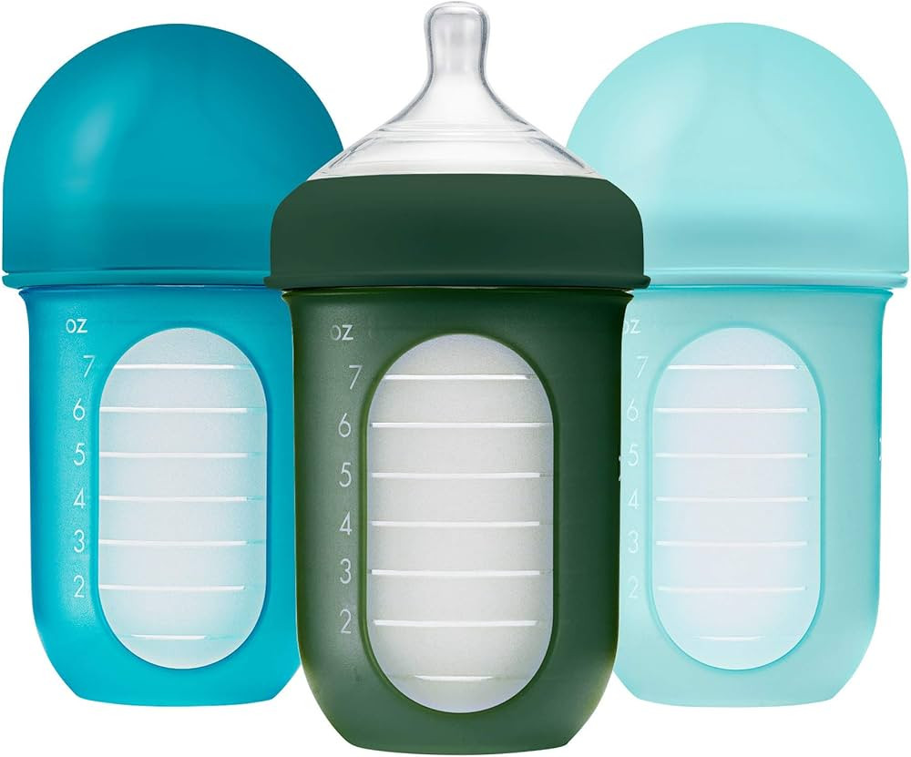 Boon Nursh Reusable Silicone Baby Bottles with Collapsible Silicone Pouch Design - Everyday Baby ... | Amazon (US)