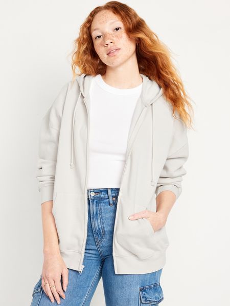 Oversized Full-Zip Hoodie for Women | Old Navy (US)