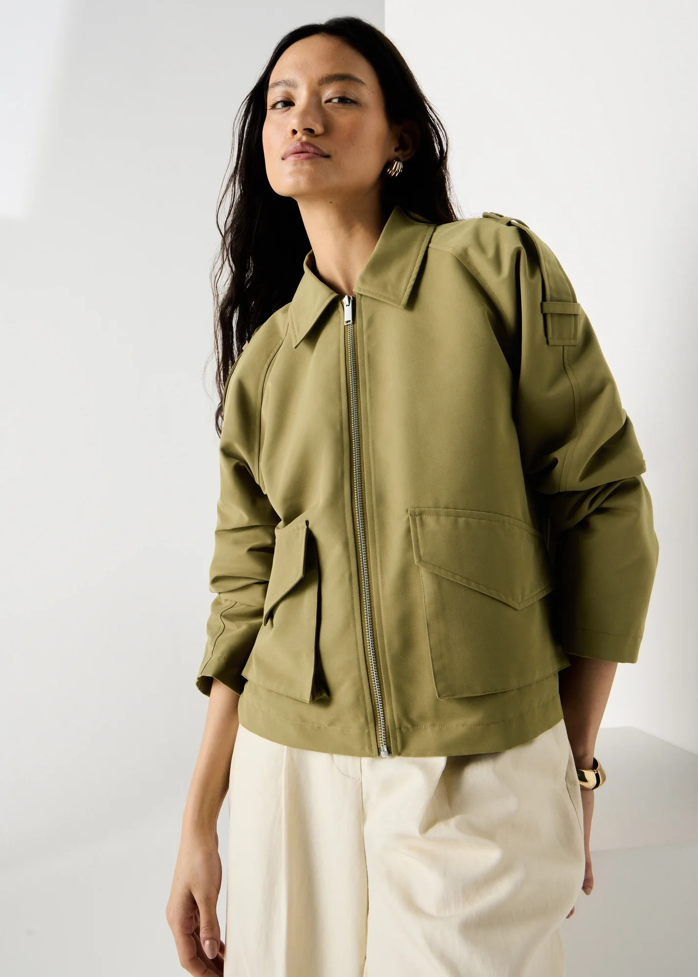Et Vous Olive Short Trench Coat | Matalan (UK)