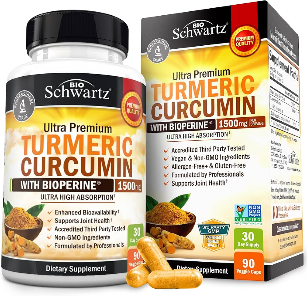 Turmeric Curcumin with Black Pepper Extract 1500mg - High Absorption Ultra Potent Turmeric Supple... | Amazon (US)