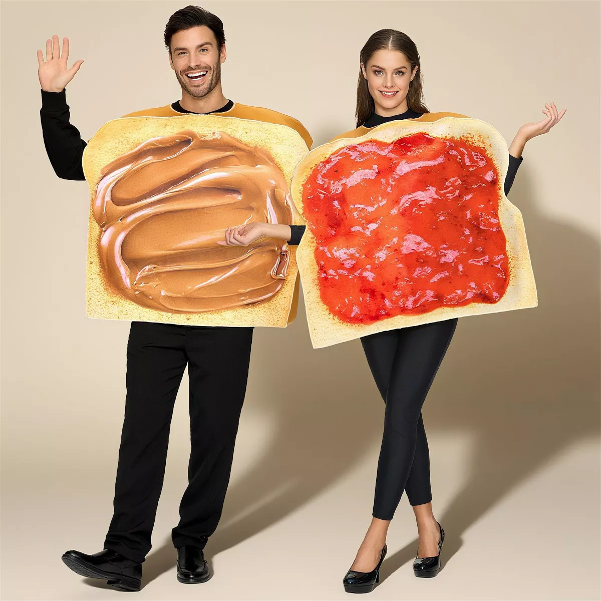 Joyfy Adult Peanut Butter & Jelly Couple Costume – Matching Sandwich Board Outfits for Hallowee... | Target