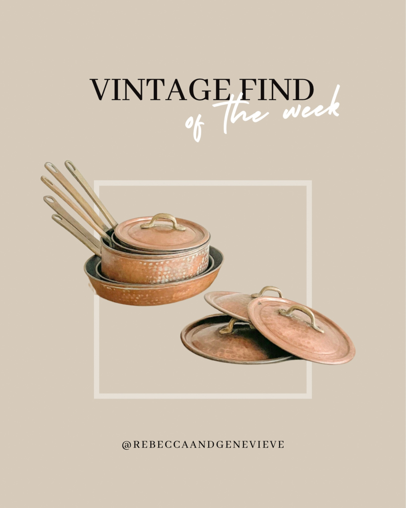 🔎 Vintage find of the week 🔍
Hammered copper pots and pans with solid brass handles.
-
Vintage find. Etsy find. Antique. Antique shopping. Copper pan. Copper pot. Kitchen decor. Home decor. Rustic home. Vintage decor. One of a kind. Thrifted  

#LTKGiftGuide #LTKFind #LTKhome