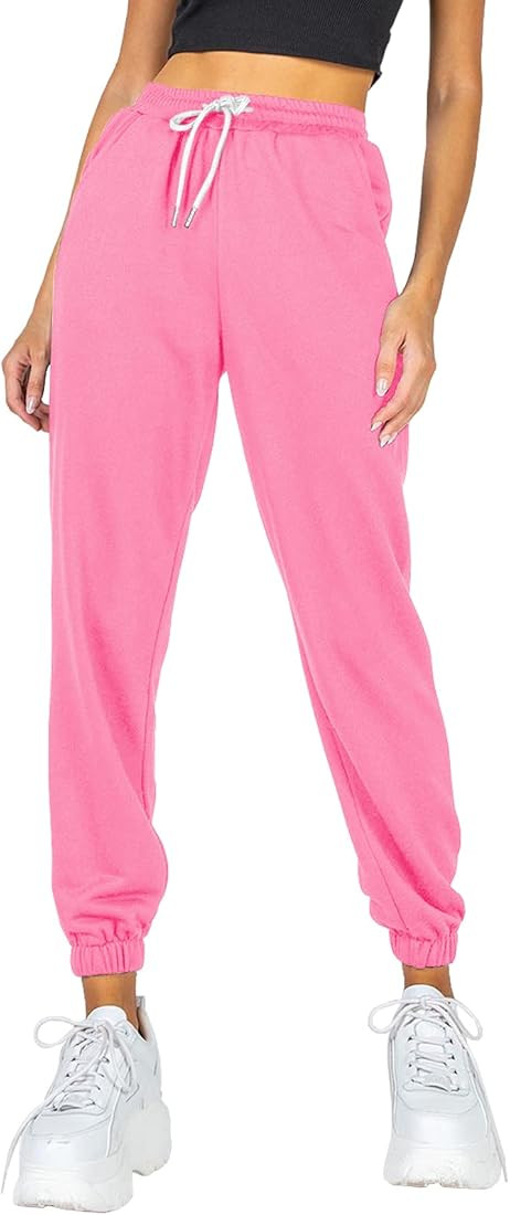 AUTOMET Women's Cinch Bottom Sweatpants High Waisted Athletic Joggers Lounge Pants with Pockets L... | Amazon (US)