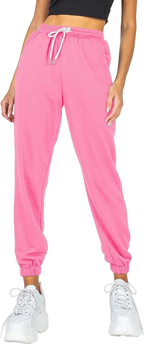 AUTOMET Women's Cinch Bottom Sweatpants High Waisted Athletic Joggers Lounge Pants with Pockets L... | Amazon (US)