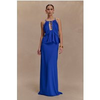 Katalina Chiffon Maxi Skirt - Cobalt Blue I MESHKI I Size XS | MESHKI US