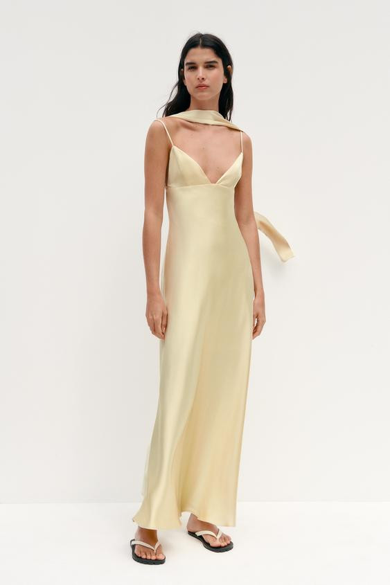 SATIN EFFECT FOULARD DRESS | Zara US