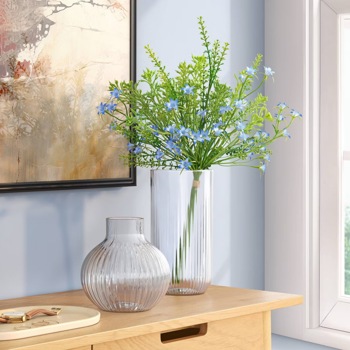 Ribbed Round Vase Clear - Room Essentials™ | Target