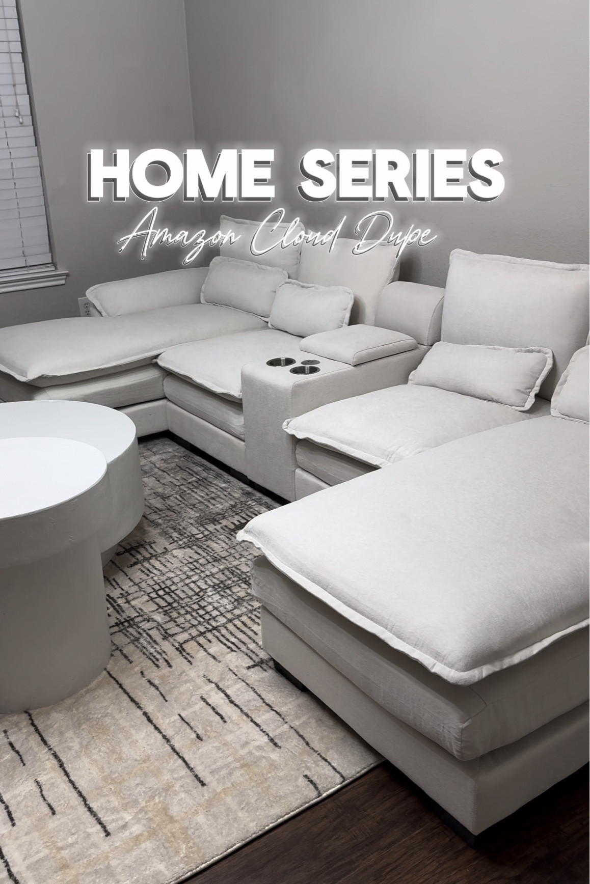 Cloud Couch Dupe and Target round Coffee Tables 

#LTKhome 

#LTKVideo