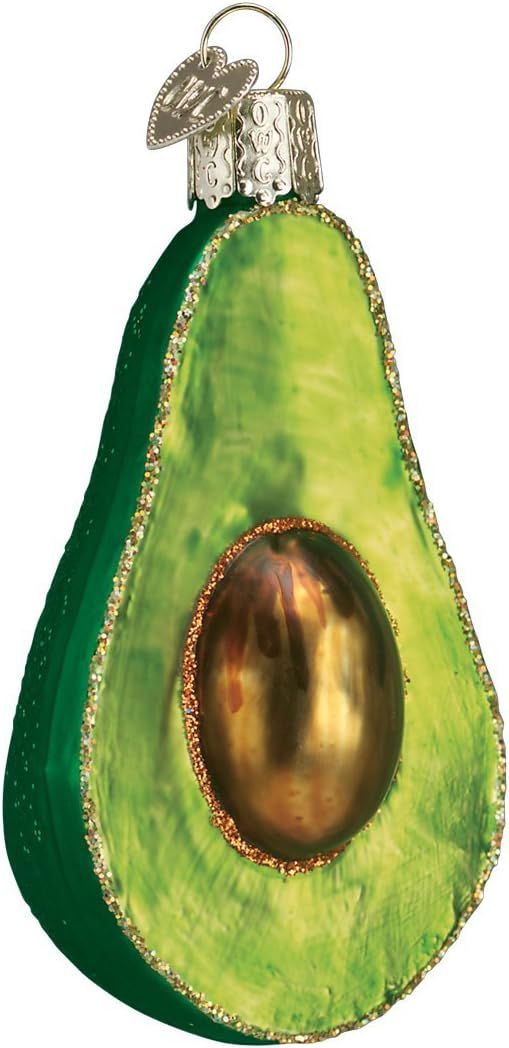 Old World Christmas Avocado Guacamole Glass Blown Ornaments for Christmas Tree, 28059, Glitter Gr... | Amazon (US)