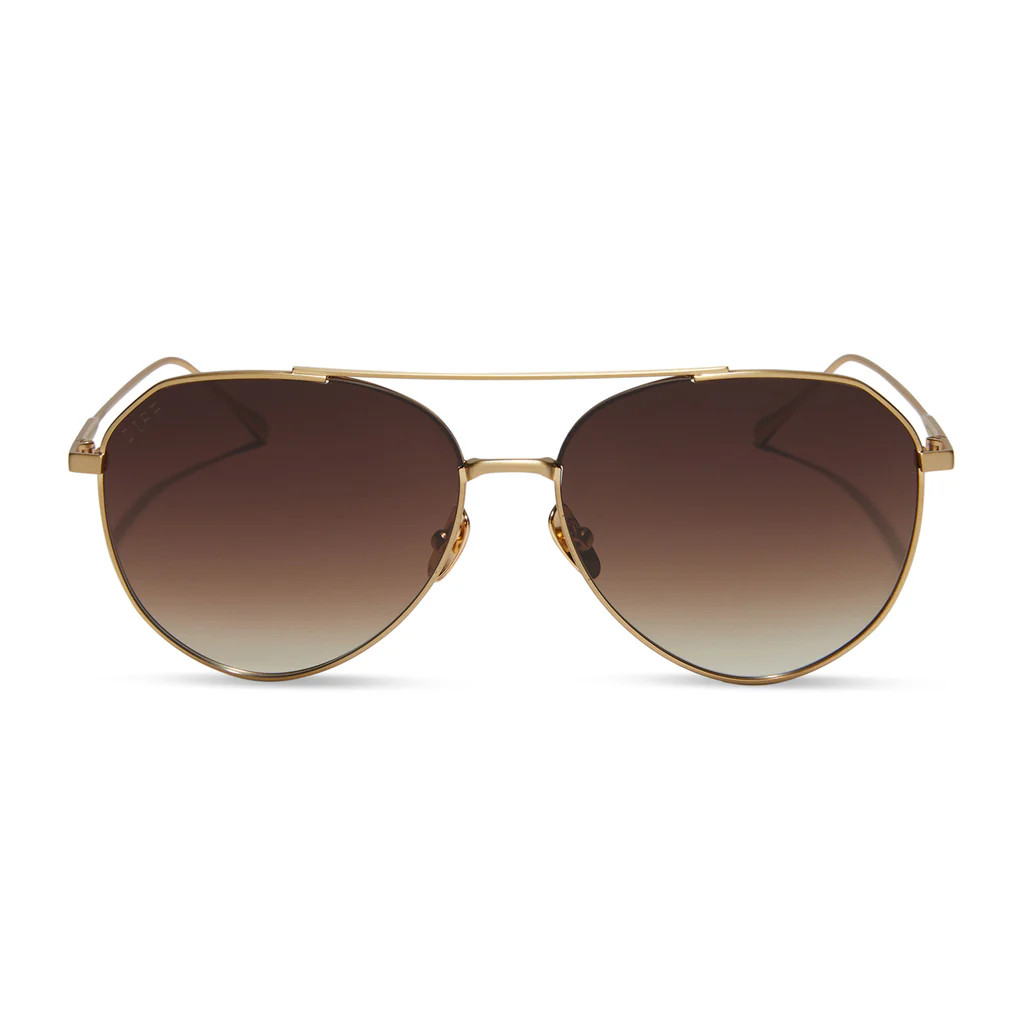 DASH - BRUSHED GOLD + COFFEE GRADIENT SUNGLASSES | DIFF Eyewear