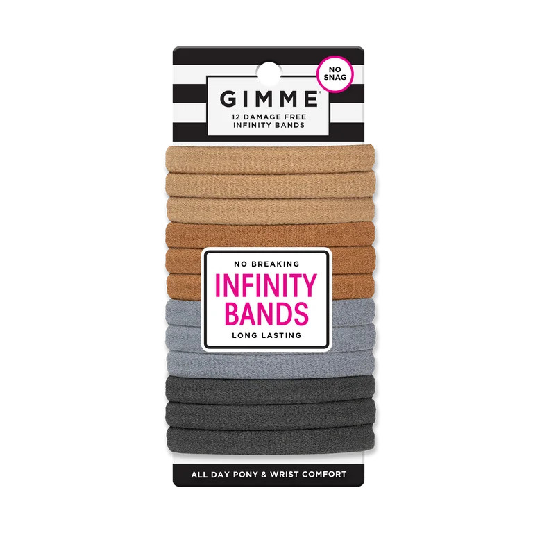 Gimme Medium Fit Ponytail Holder Hair Tie, Neutral Colors, 12 Ct | Walmart (US)