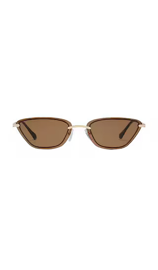 The Chandra Sunglasses in Light Gold & Chocolate | Revolve Clothing (Global)