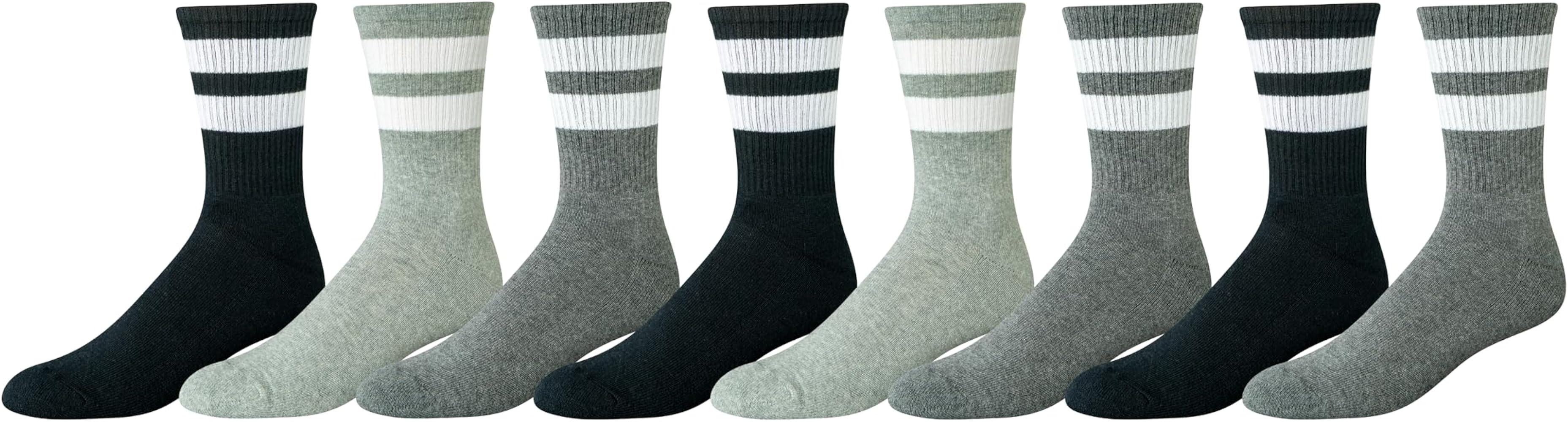Amazon Essentials Men's Retro Stripe Crew Sock, 8 Pairs | Amazon (US)