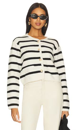 Benni Stripe Cardigan in Cream & Black | Revolve Clothing (Global)