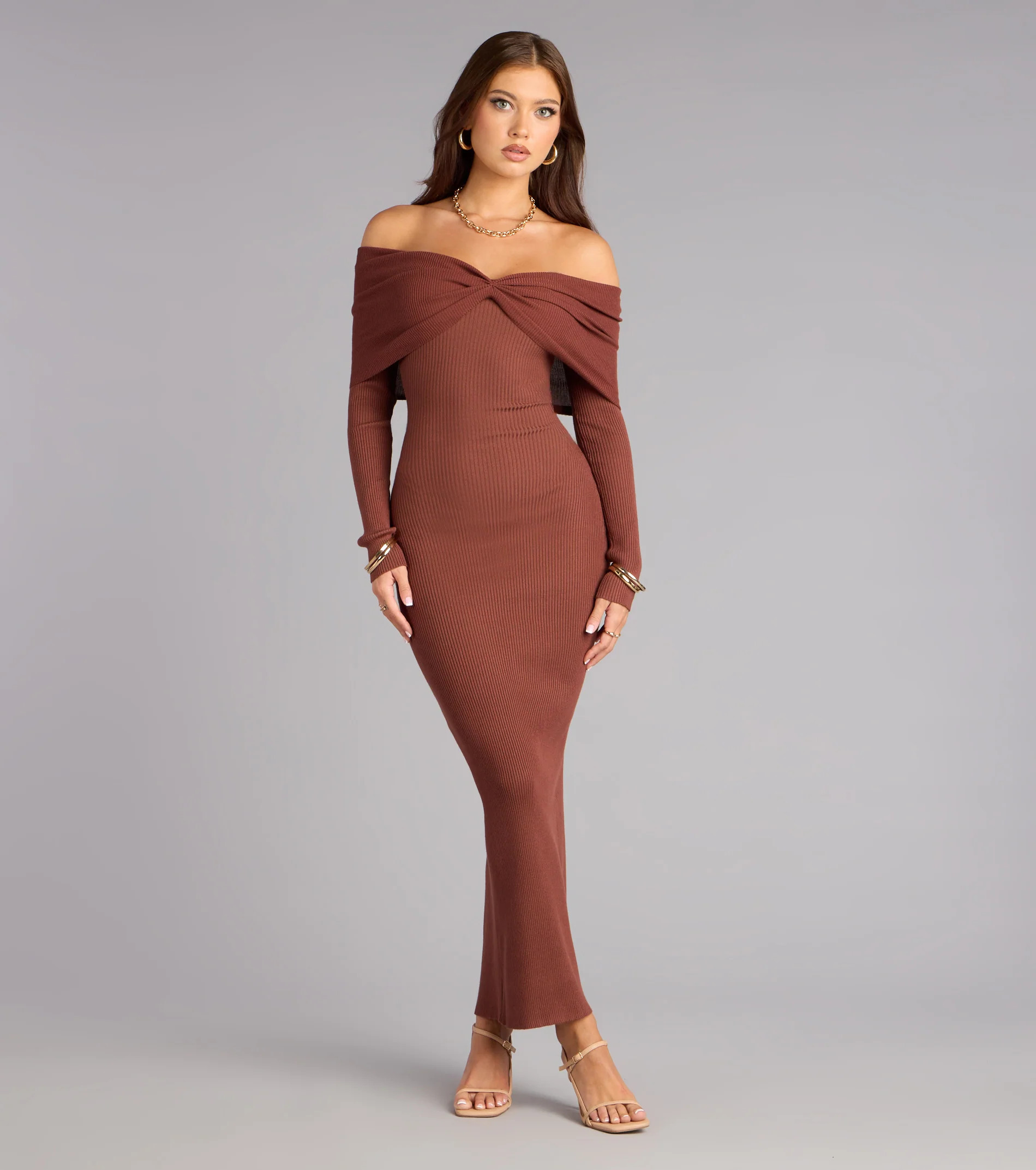 Quiet Luxe Off-The-Shoulder Maxi Dress | Windsor Stores