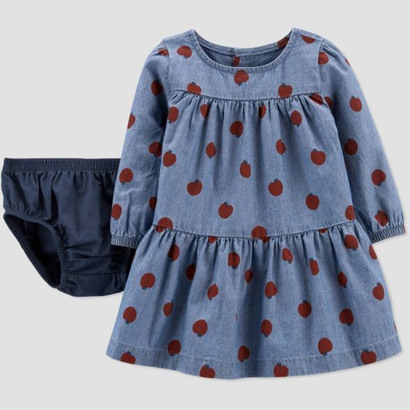 Baby Girls' Apple Chambray Dress - Just One You® made by carter's Red/Blue | Target
