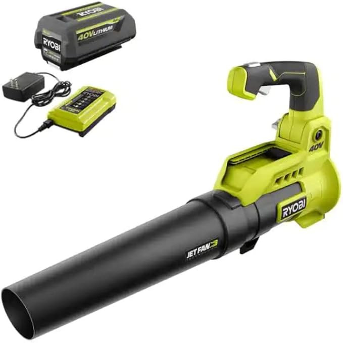 Lawn Care Bundle RYOBI 40V 110 MPH 525 CFM Cordless Battery Variable-Speed Jet Fan Leaf Blower wi... | Amazon (US)