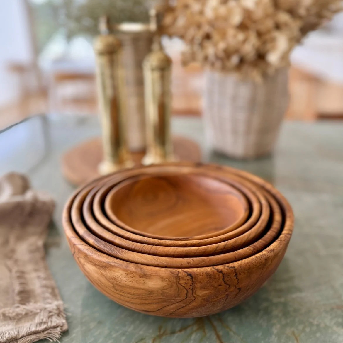 Teak wood Nesting Bowls - Set of 5
 – Cove Home | Cove Home