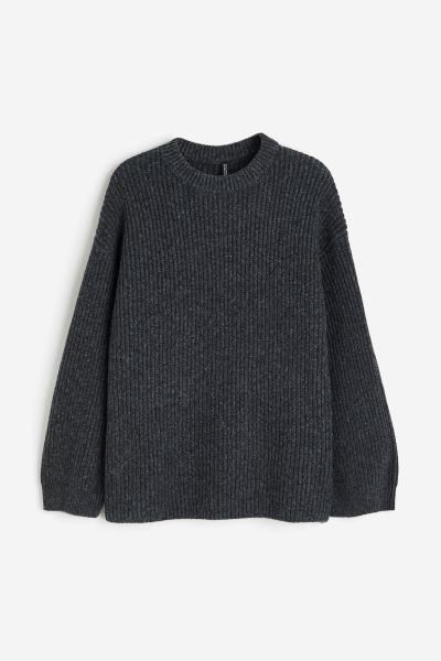 Oversized Sweater - Dark gray melange - Ladies | H&M US | H&M (US + CA)