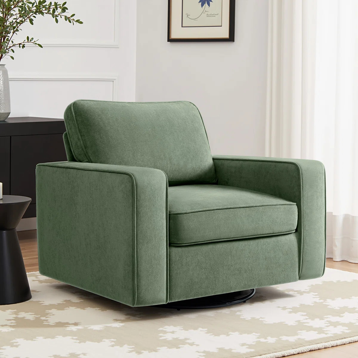 36.2" Wide Upholstered Swivel Accent Armchair | Wayfair North America
