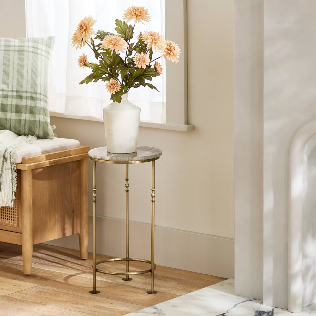 20"x10" Brass Plant Stand Antique Brass and Stone - Hearth & Hand™ with Magnolia | Target