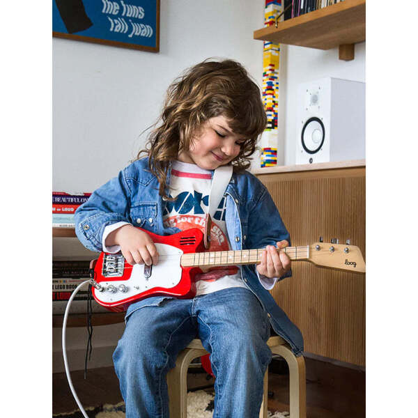 Loog Mini 3-String Electric Guitar, Red | Maisonette