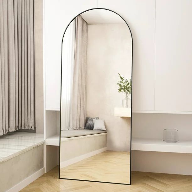 BEAUTYPEAK 71"x 30" Full Length Mirror Arch Standing Floor Mirror Full Body Mirror, Black | Walmart (US)