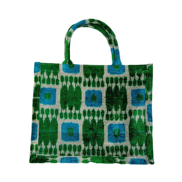 Blue & Green Ikat Harper Tote | Waiting On Martha