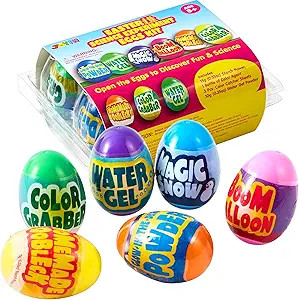 JOYIN 6pcs Prefilled Easter Eggs with Toys, Plastic Eggs with Science Experiment, Basket Stuffers... | Amazon (US)
