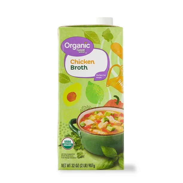 Great Value Organic Chicken Broth, 32 oz - Walmart.com | Walmart (US)