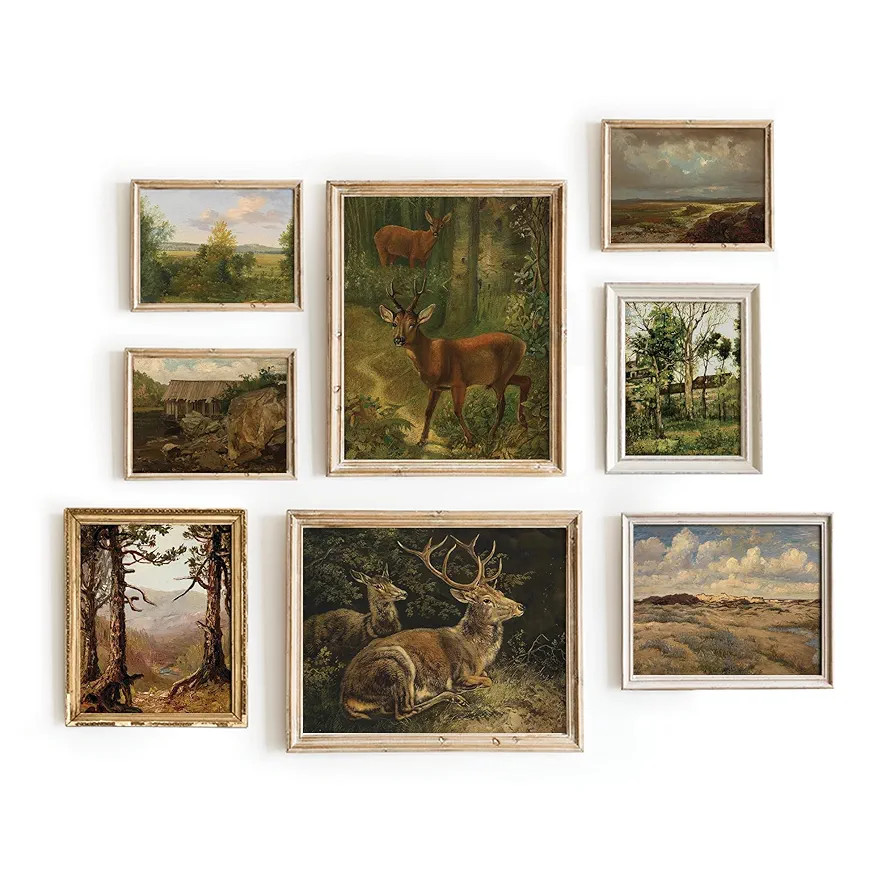 Set 8 Country Landscape Wall Art, Vintage Prints For Wall Decor, Farmhouse Art Prints, Wilderness... | Amazon (US)