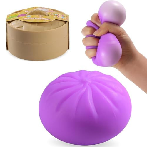 2026 New Dumpling Squishy, Colorful Dumplings Stress Balls Fidget Sensory, Squeeze Dough Ball Stress Relief Hand with Food Steamer Stretchy Desk - Purple | Amazon (US)