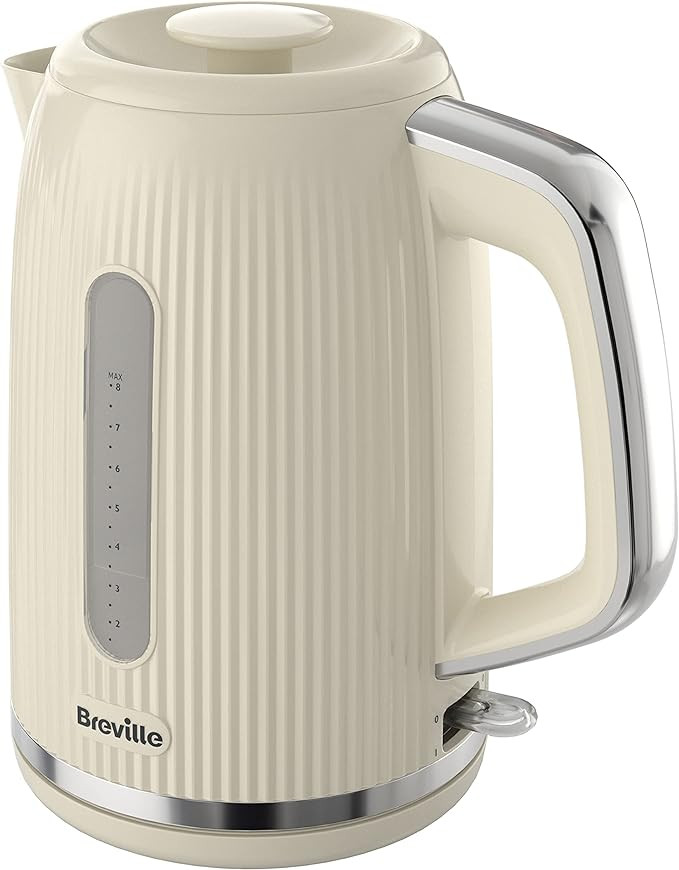 Breville Bold Vanilla Cream Electric Kettle | 1.7L | 3kW Fast Boil | Cream & Silver Chrome [VKT22... | Amazon (UK)
