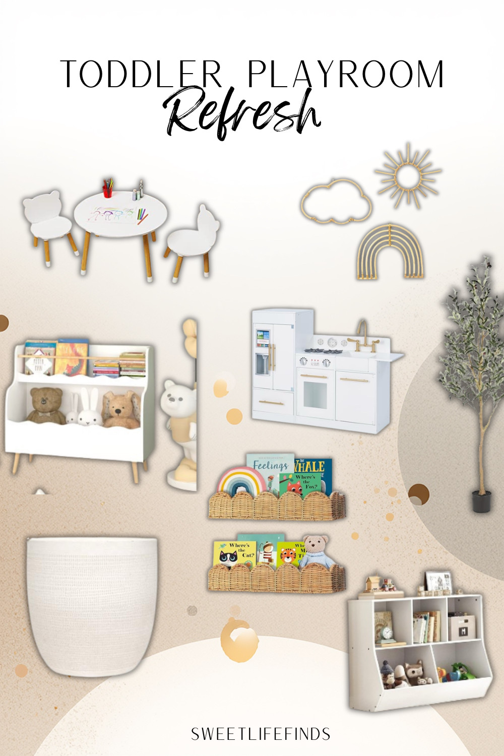 Refresh your toddler playroom with these cute, functional finds that make the space feel so much more organized and pulled together. I rounded up storage, furniture, and decor that help keep it practical for everyday play but still really pretty. Such a good refresh if you want the room to work better without overdoing it.
#ToddlerPlayroom #PlayroomRefresh #KidsRoomIdeas #SweetLifeByKourtney 

 #LTKmomlife #LTKHome #LTKKids