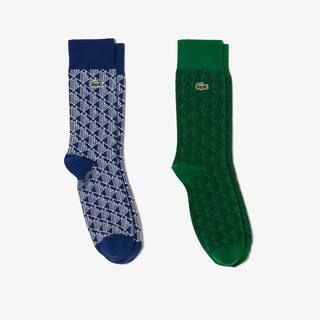 Unisex 2-Pack Monogram Jacquard Socks | Lacoste (US)