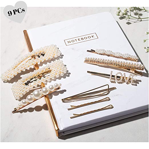 Pearl Hair Clip - 9 Hair Accessories for Women - Bobby Pins Pearl Hair Clips for Women & Hair Bar... | Amazon (US)