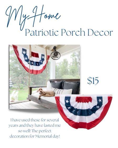 Patriotic Home Decor! These bunting flags are so good from Amazon! Super affordable and last me several years.