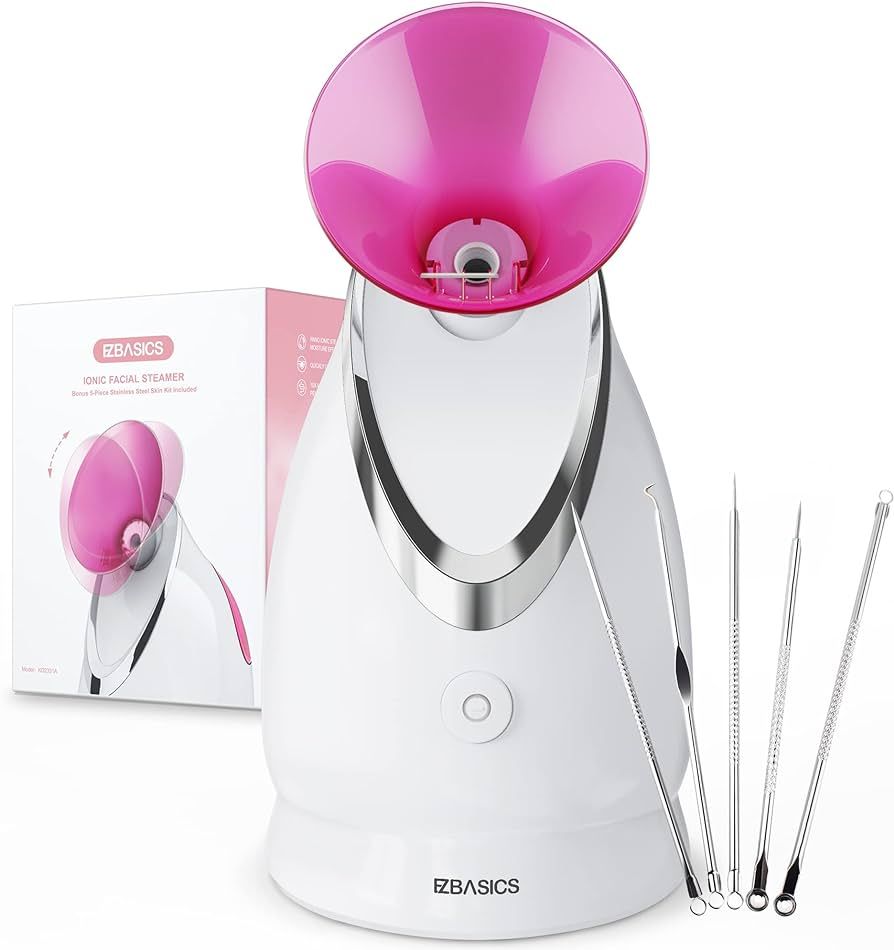 EZBASICS Face Steamer Professional, Nano Ionic Facial Steamer for Pores with Warm Mist Humidifier... | Amazon (UK)