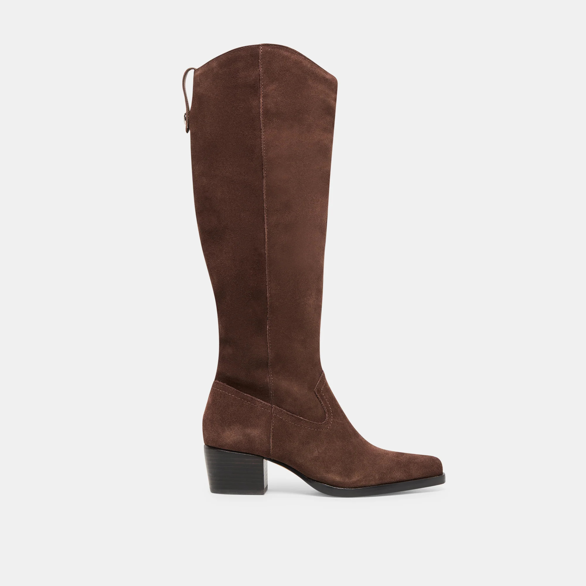 Virona H2O Wide Calf Boots Dk Brown Suede | DolceVita.com