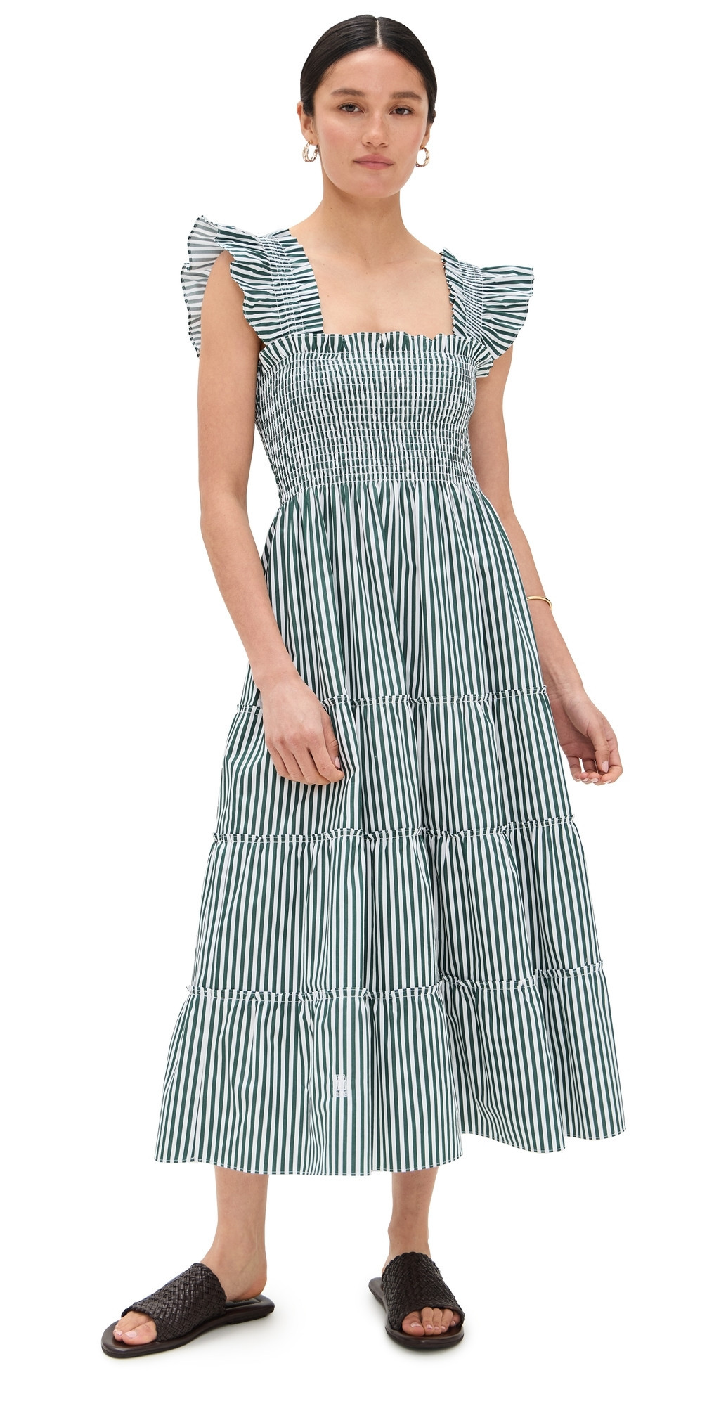 Hill House Home The Ellie Nap Dress Green Stripe XXXXL | Shopbop