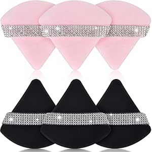 6 Pcs Powder Puff Face Soft Triangle Makeup Puff Velour Cosmetic Foundation Sponge for Loose Powd... | Amazon (US)