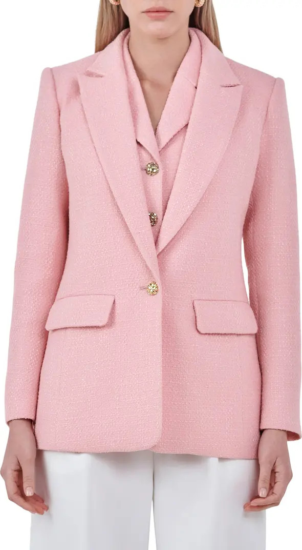 Endless Rose Peaked Lapel Tweed Blazer | Nordstrom | Nordstrom