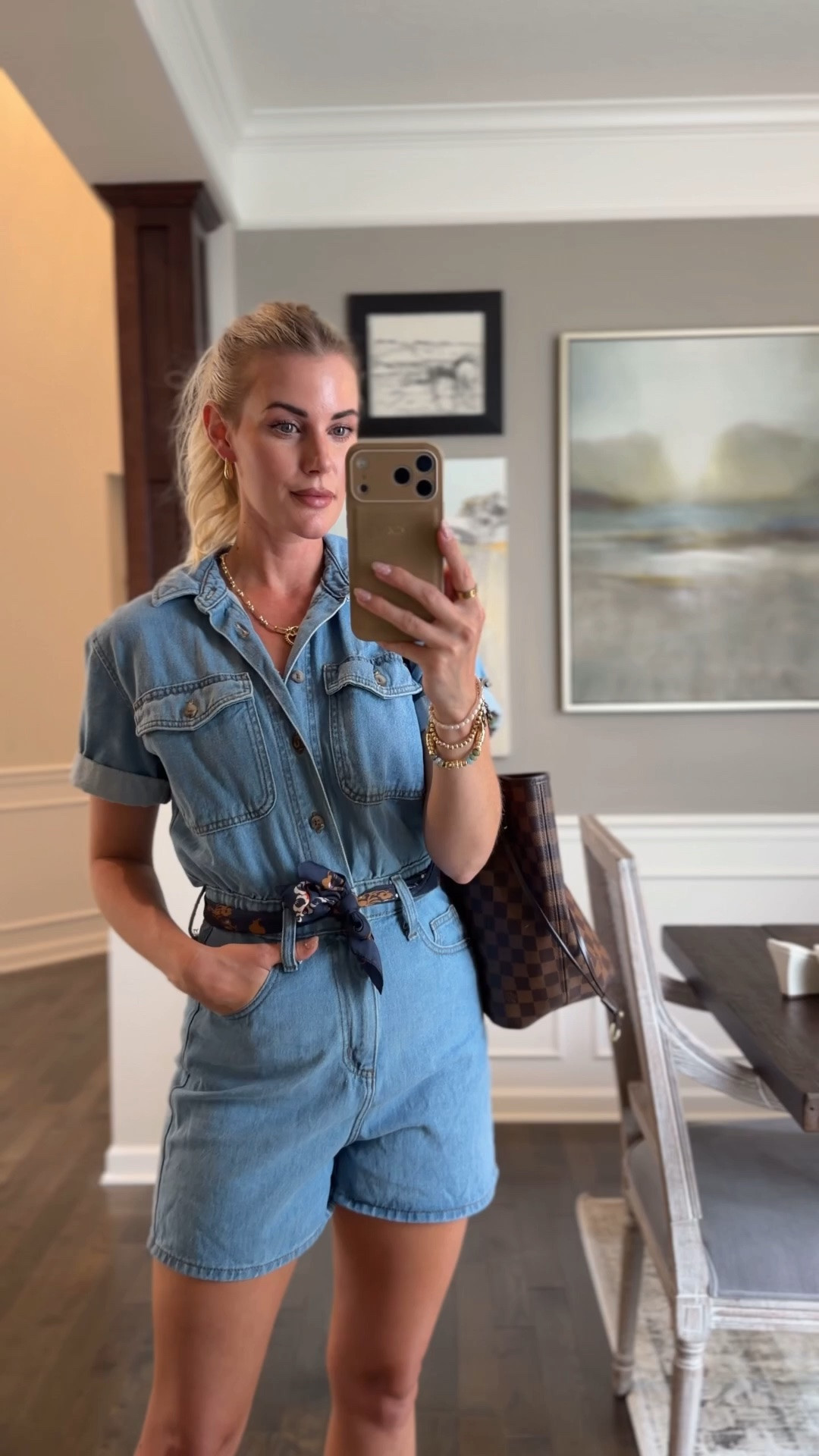 Summer outfit idea – wearing a small in the short sleeve denim romper. Linking similar options as this is old from Target. This would be so cute for a country concert! Also sharing some pre-loved designer handbags. 🫶🏻 #targetstyle #amazonfashion @Target ￼

#LTKootd #LTKSeasonal #LTKmomlife
