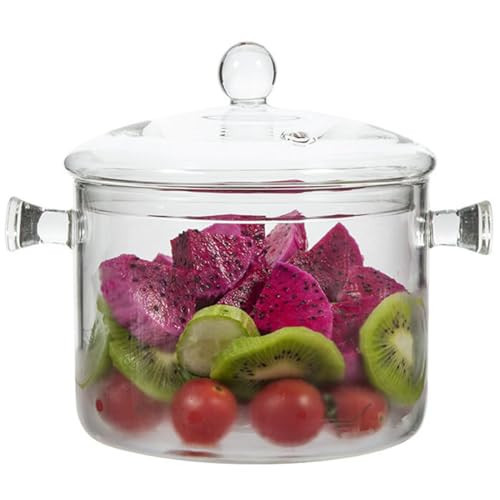 Glass Cooking Pots,1.5L/50OZ Heat Resistant Glass Saucepan with Cover, Pots for Cooking on Stove Simmer Pot for Stovetop Potpourri, Ideal for Pasta, Soup, Milk | Amazon (US)