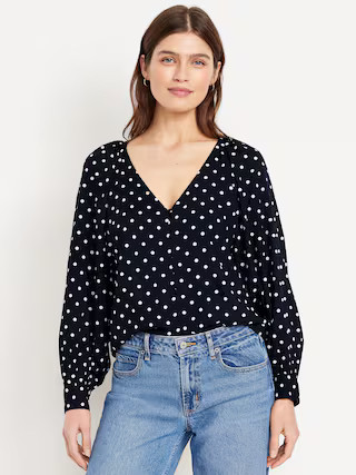 Crepe Button-Down Top | Old Navy (US)