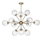 Warehouse of Tiffany HM108/12 Masakee 12-Light Gold Sputnik Style Glass Sphere Shades Chandelier, Ye | Amazon (US)